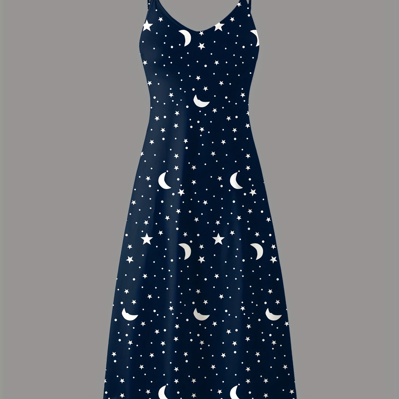 Vestido sin tirantes de estampado celestial azul marino para mujer, ropa casual de temporada, ropa de descanso