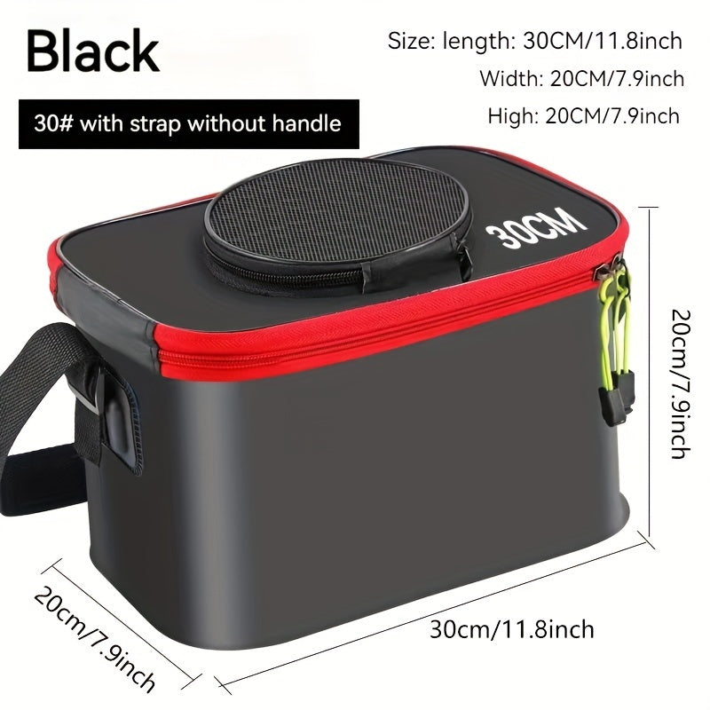 Waterproof EVA Fishing Gear Bag with Collapsible Live Fish Bucket and Tackle Storage