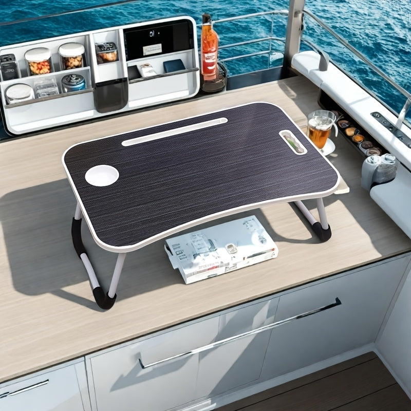 Ko'p funksiyali yig'iladigan noutbuk stoli, qozon, stakan ushlagich - yotoq, divan, pol uchun ideal - mustahkam alyuminiy, turli ranglar.