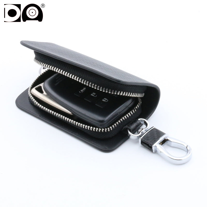Universal Black Car Key Wallet Case with Zipper for Multiple Vehicles