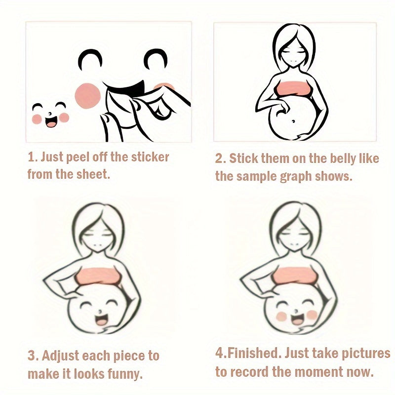 9-Pack Pregnancy Belly Stickers for Soon-to-Be Moms Disposable Peel and Stick