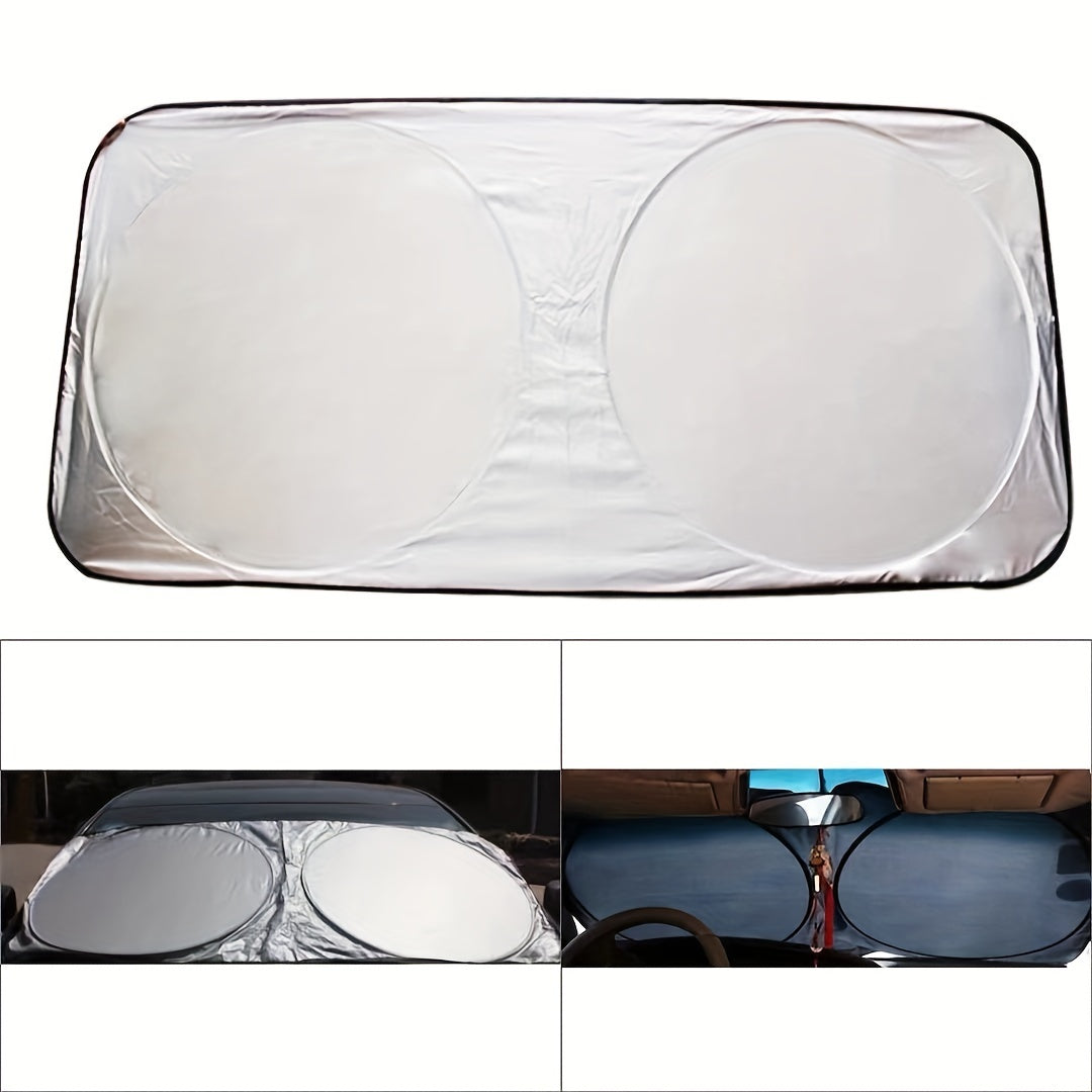 Front Vehicle Sunshade UV Heat Blocker Fits Sedans SUVs Trucks