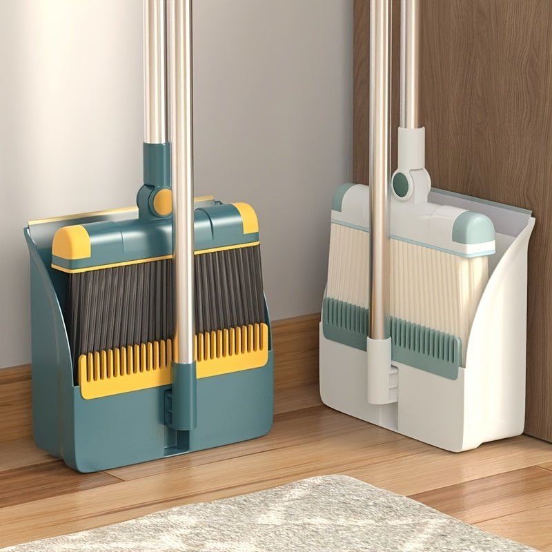 3-Piece Broom Set with Bendable Brush Head Dustpan and Water Board for Home Cleaning