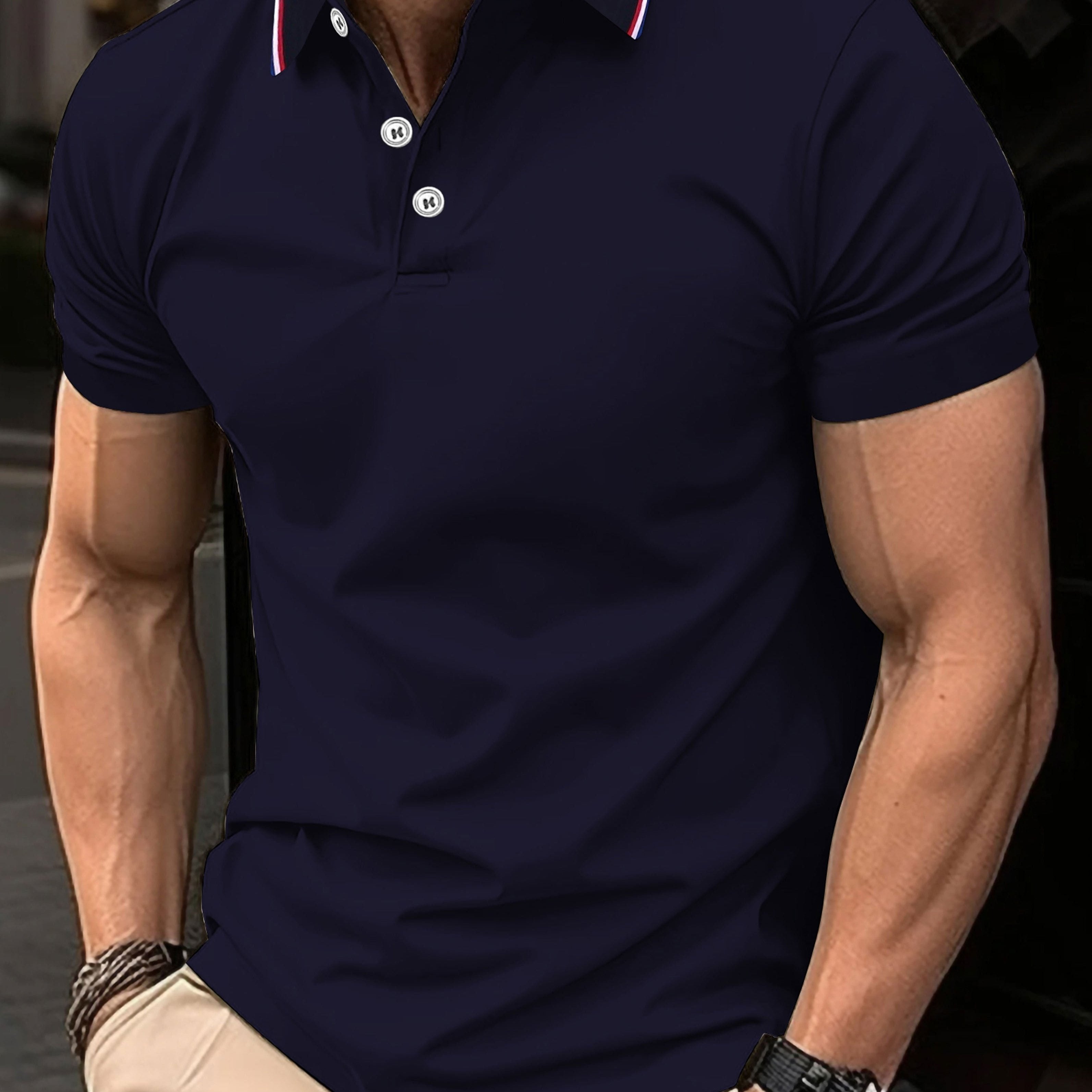 Camisa de verano para hombre, casual de negocios, de manga corta, transpirable y de secado rápido, poliéster