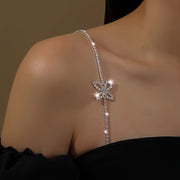 Elegant Copper Butterfly Body Chain with Rhinestone Mosaic for Weddings and Occasions