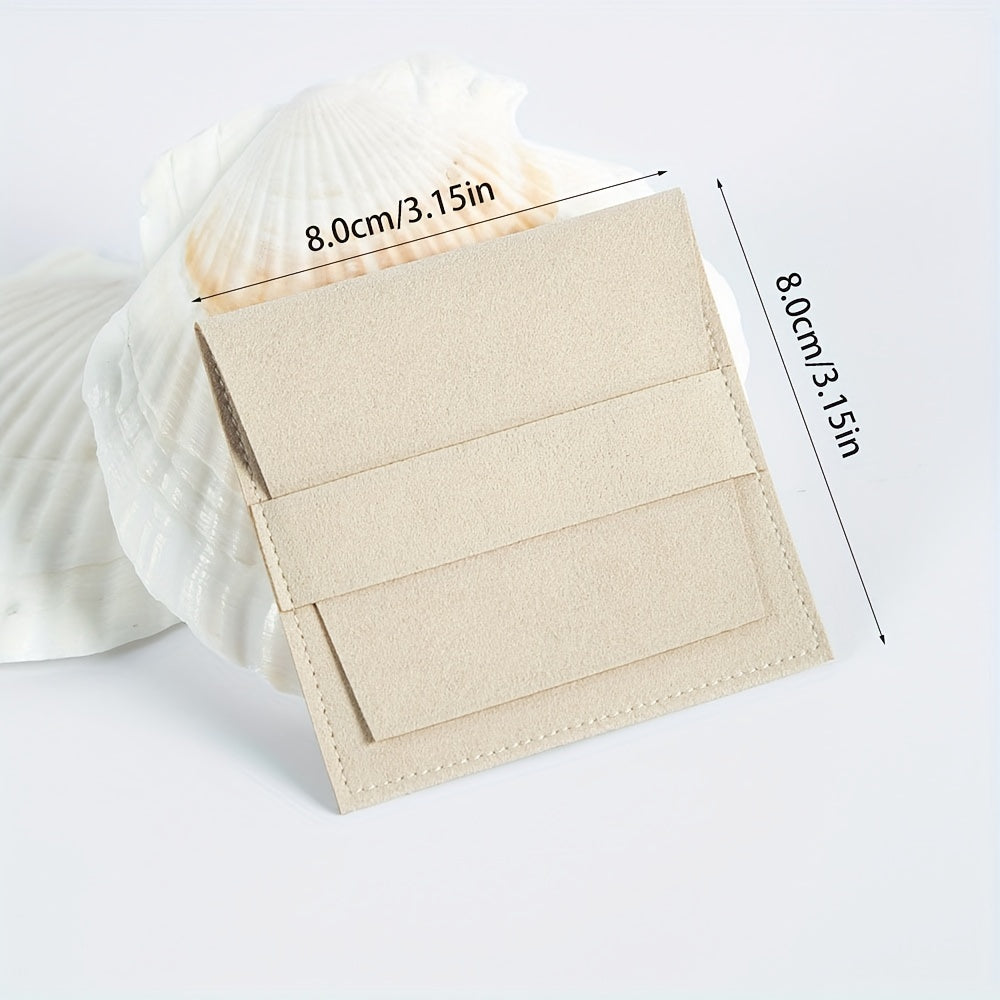 Set of 10 Jewelry Storage Bags with Lint Flounce and Snap Button Closures for Necklaces Earrings and Rings