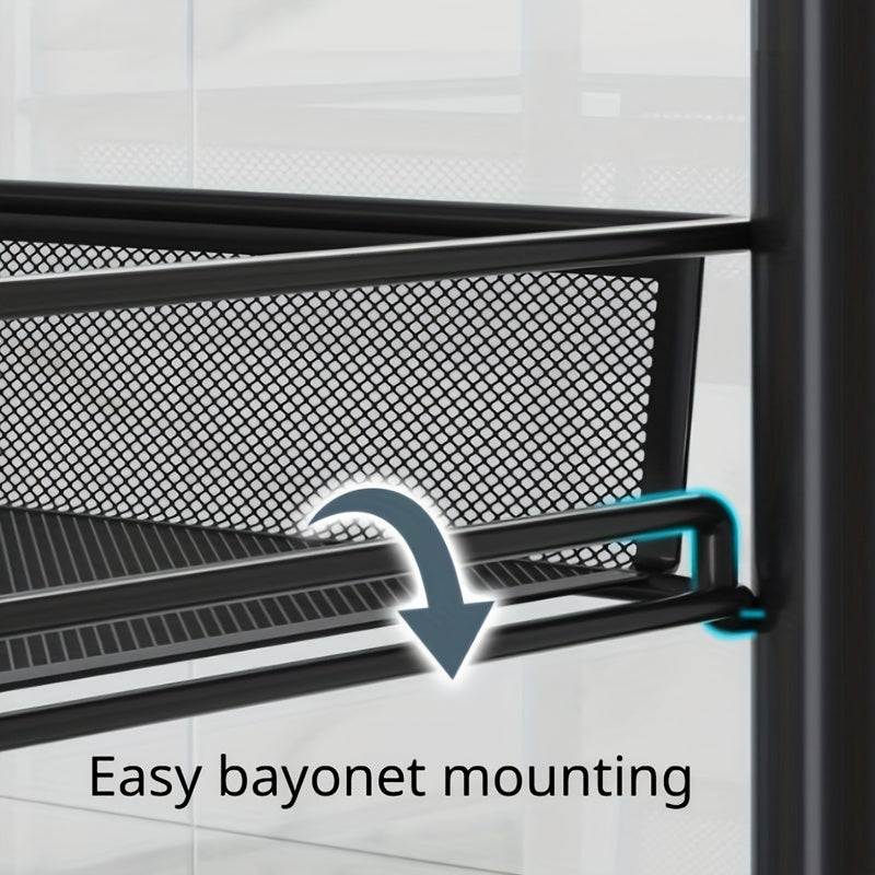 Carro de estantería para cocina con cesta de verduras y diseño multicapa