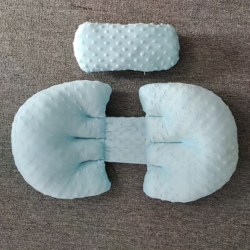 MiiYoung tomonidan Maternity Pillow - Yumshoq Beanie Velvet, Yon va Qorin bilan Uslubda Yotish uchun Belni Qo'llab-quvvatlash uchun U-Shaklida, Polyesterdan tayyorlangan
