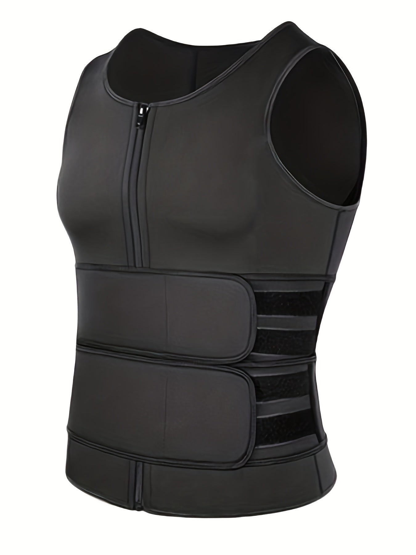 Women's Neoprene Body Shaper Top with Abdominal Belt Waist Cincher Sleeveless Tank