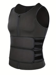 Women's Neoprene Body Shaper Top with Abdominal Belt Waist Cincher Sleeveless Tank