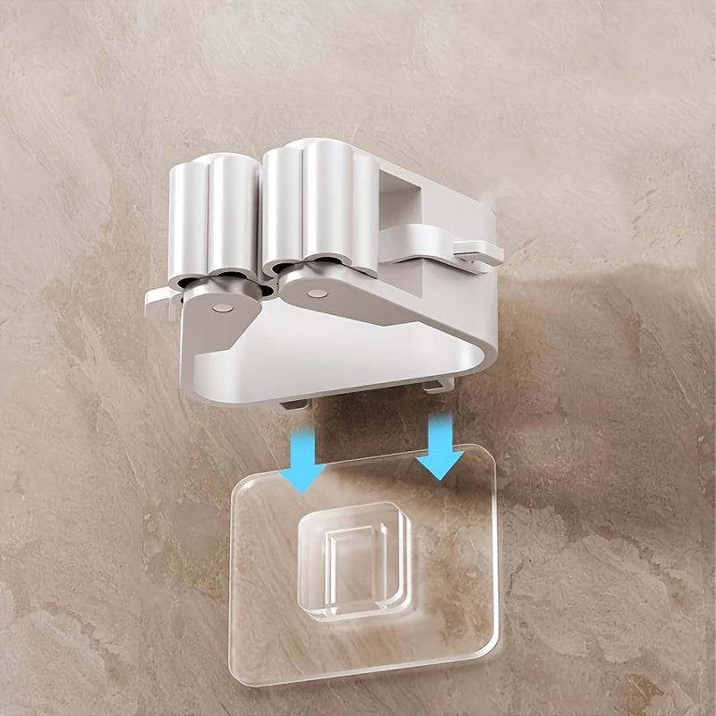 Organizador de mopa de pared con 3 o 4 ganchos antideslizantes impermeables para baño, cocina y jardín