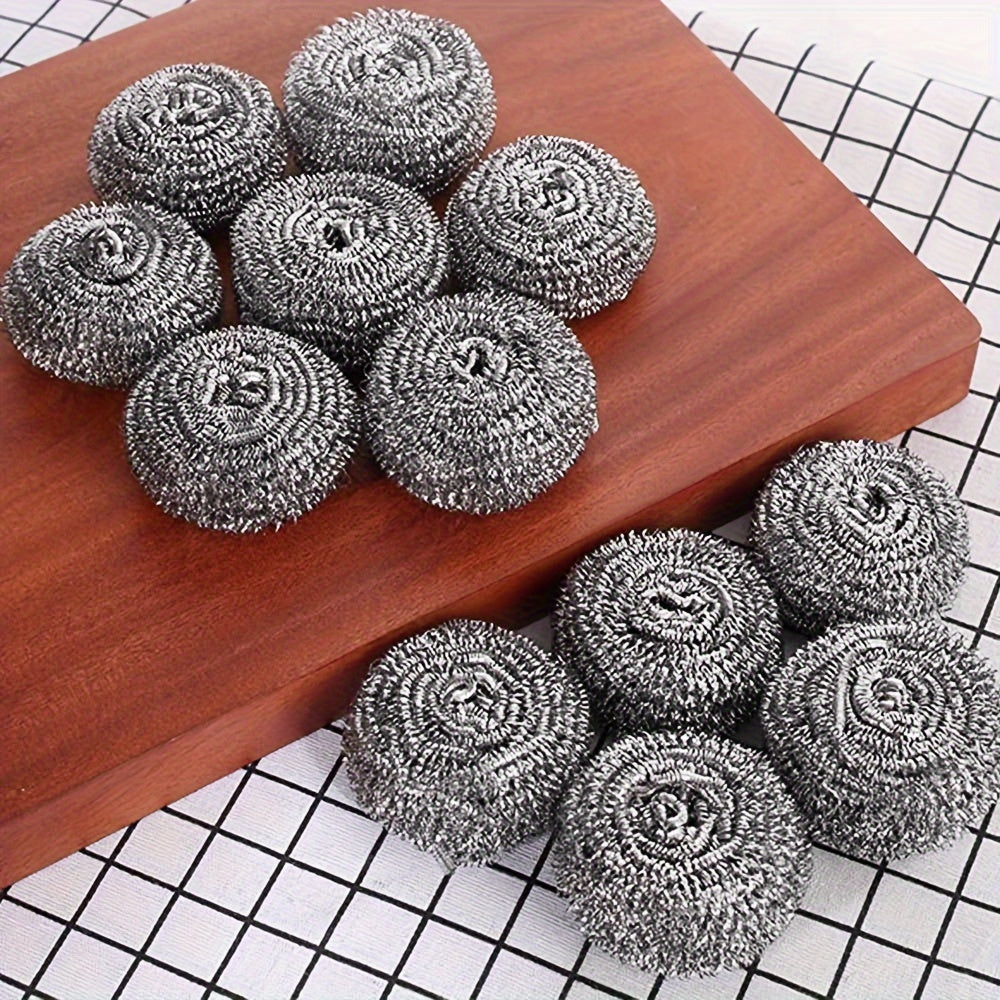 Set of 10 Stainless Steel Scrubbers for Kitchen, Bathroom, Pots and Dishes