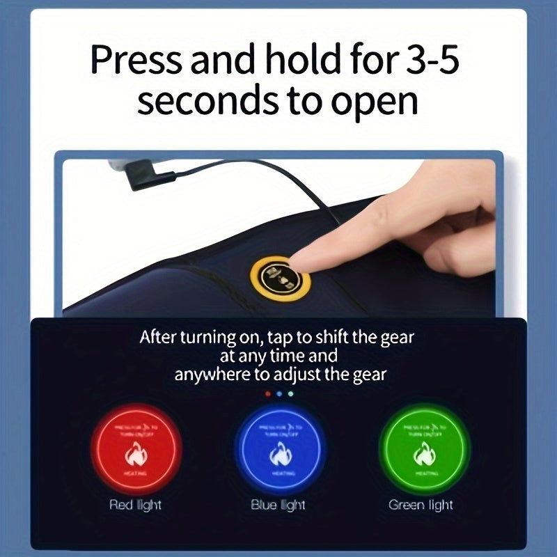 USB-аккумуляторный согреватель для пальцев и запястий с функцией массажа, регулируемыми настройками температуры и EVA-амортизацией - идеально подходит для облегчения боли и расслабления мышц. В комплект входит USB-кабель для зарядки.