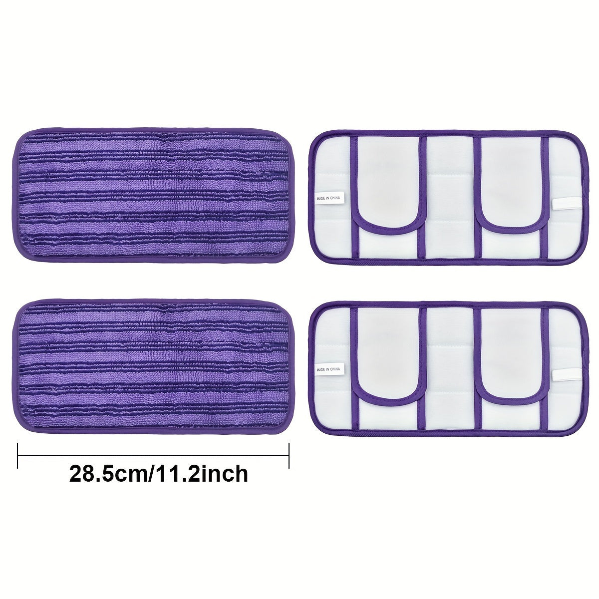 Set of 4 Microfiber Mop Pads for Deep Cleaning Compatible with Sweeper Reusable Dust Removal