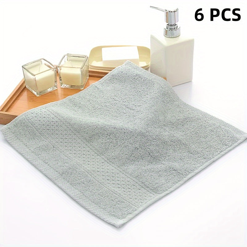 6-Piece Cotton Towel Set Absorbent Quick-Drying Soft Bathroom Towels