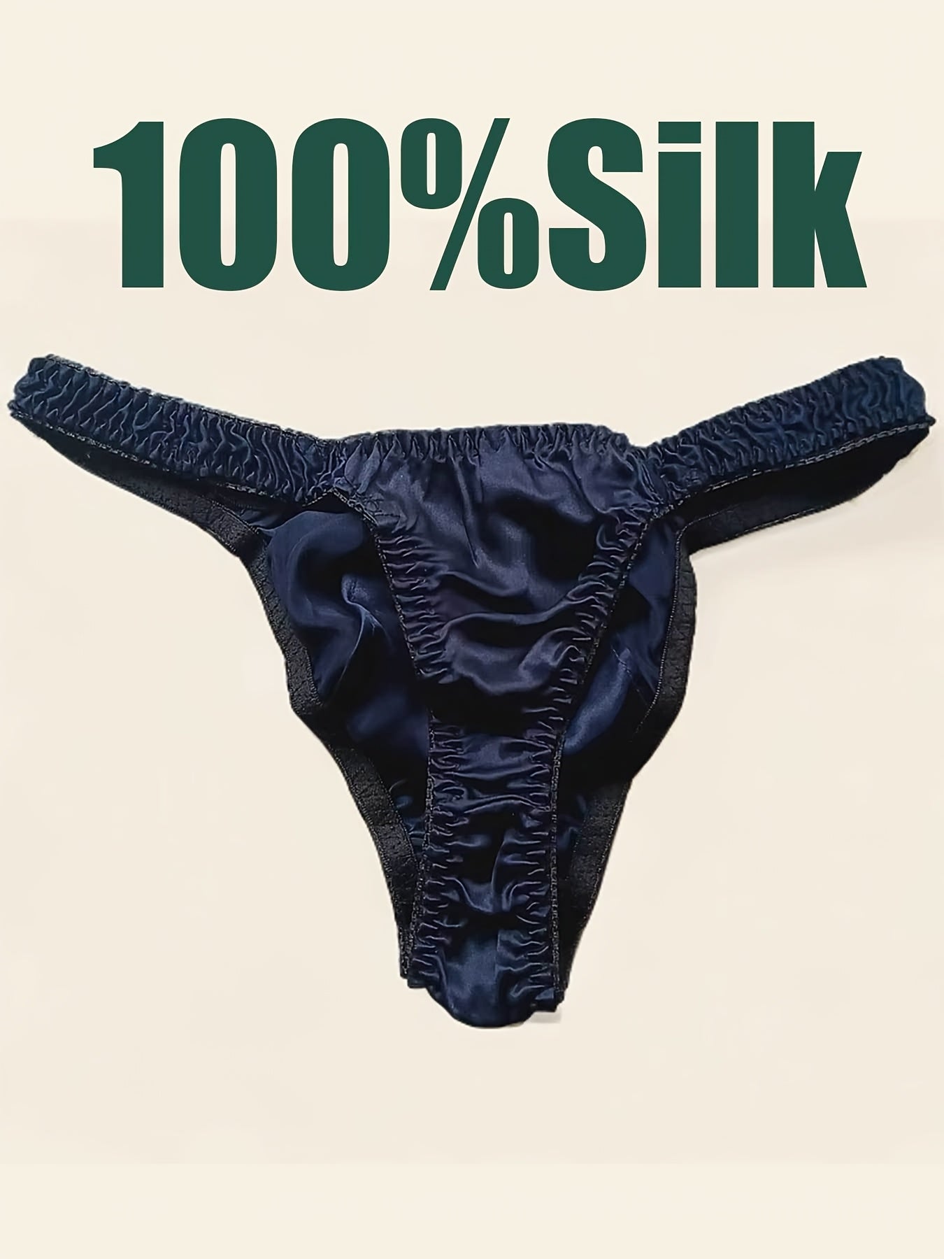 Men's Red Silky Briefs Breathable Non-See-Through Elastic Waist Ruffled Edges