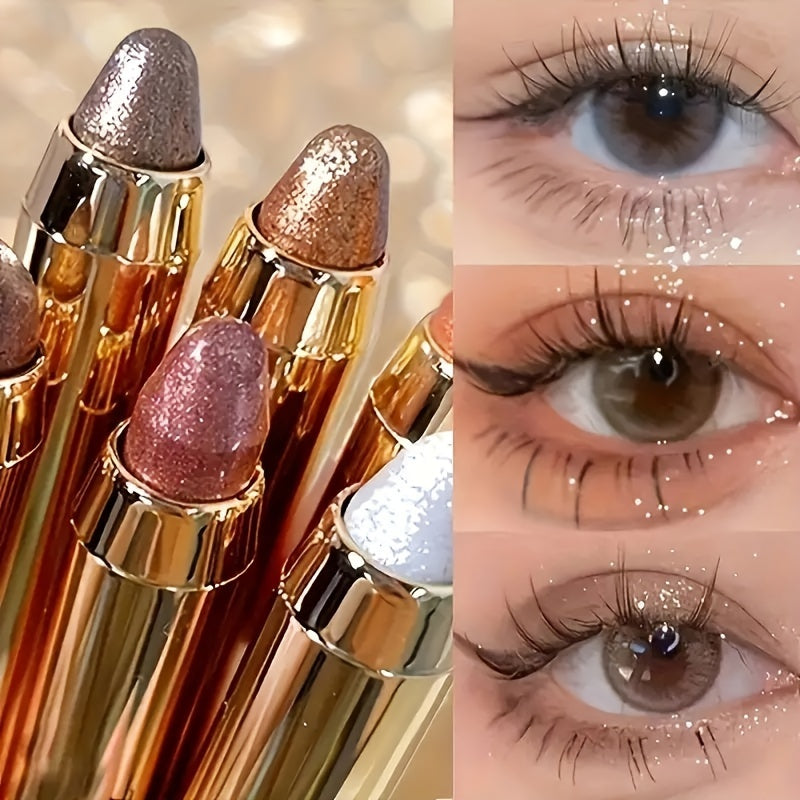 Set of 5-8 Dual-Ended Glitter Eyeshadow Pencils for Natural and Shimmery Finish