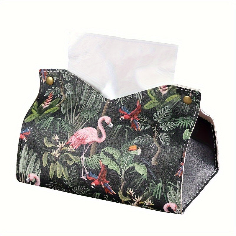 Zamonaviy sun'iy charm mato qopqog'i, retro moyli rasm dizayni bilan, suv o'tkazmaydigan, uy, avtomobil va ish stoli uchun ko'p maqsadli, ijodiy salfetka ushlagich.