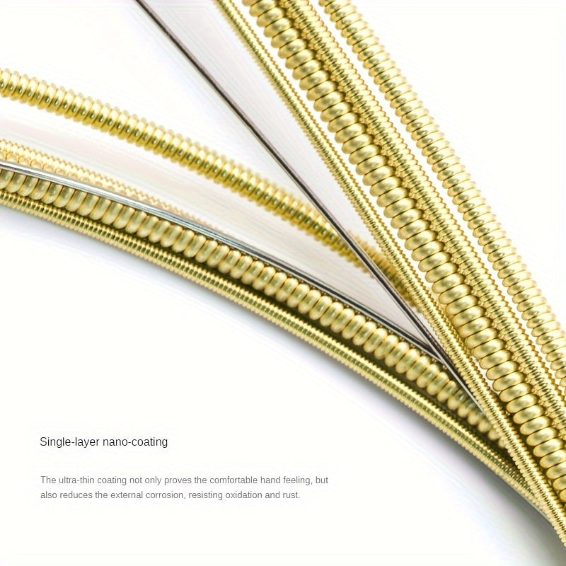 Set of 5 Phosphor Bronze Acoustic Guitar Strings 6-String Pack 0.25-1.34mm