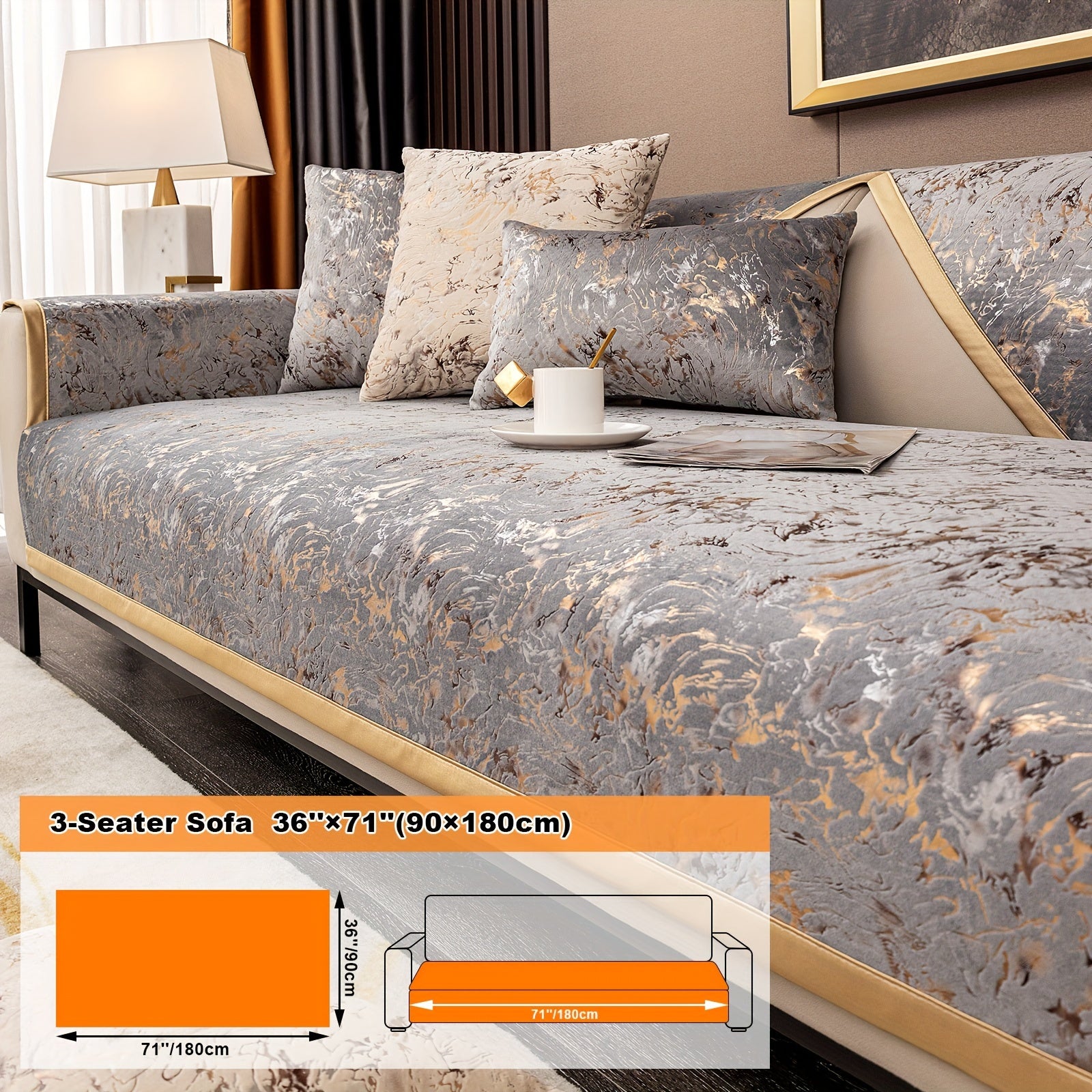 Европейский стиль чехол для дивана, универсальный чехол для всех сезонов с чехлом для подушки и защитным чехлом для подушек дивана. Подходит для различных комнат и домашнего декора.