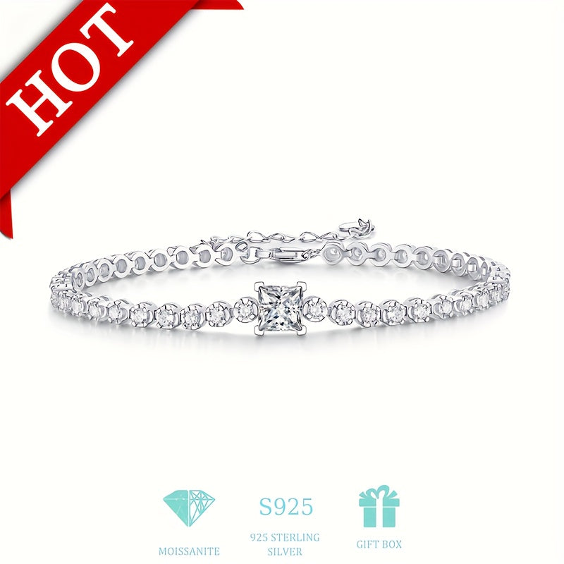 Sterling Silver Moissanite Tennis Bracelet for Weddings and Special Occasions