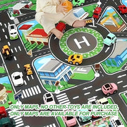 Mapa de juego de transporte de ciudad grande, juguete educativo para niños de 3 años en adelante, con textil multicolor