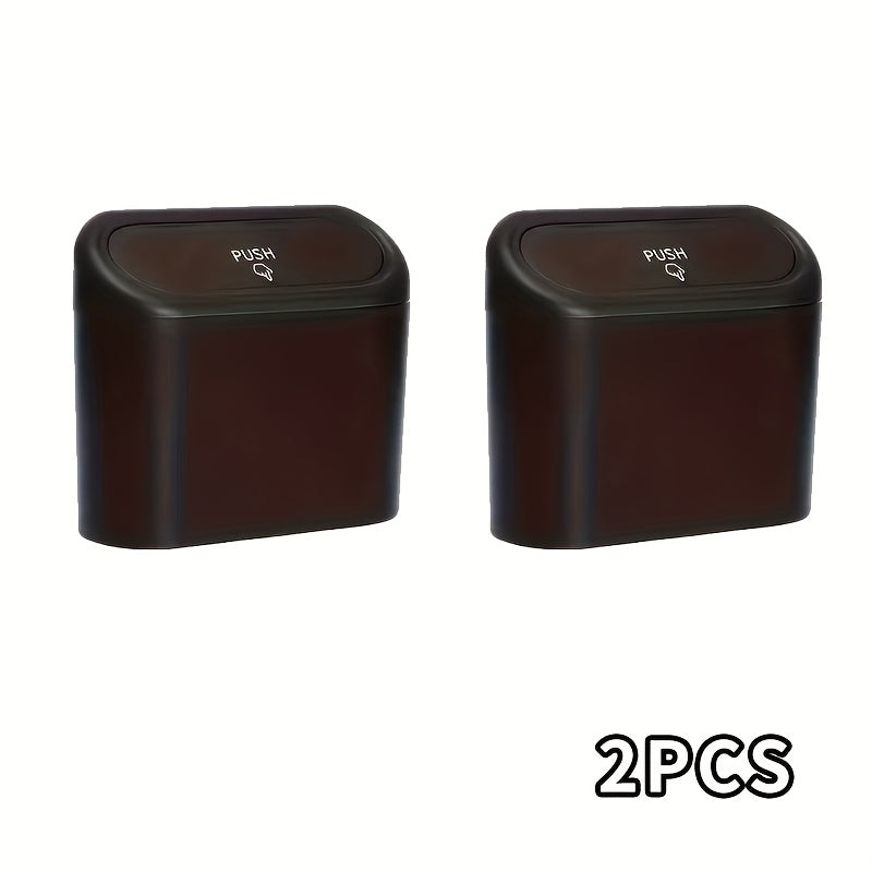 Black Automatic Trash Can with Leak-Proof Compact Design for Car and Home