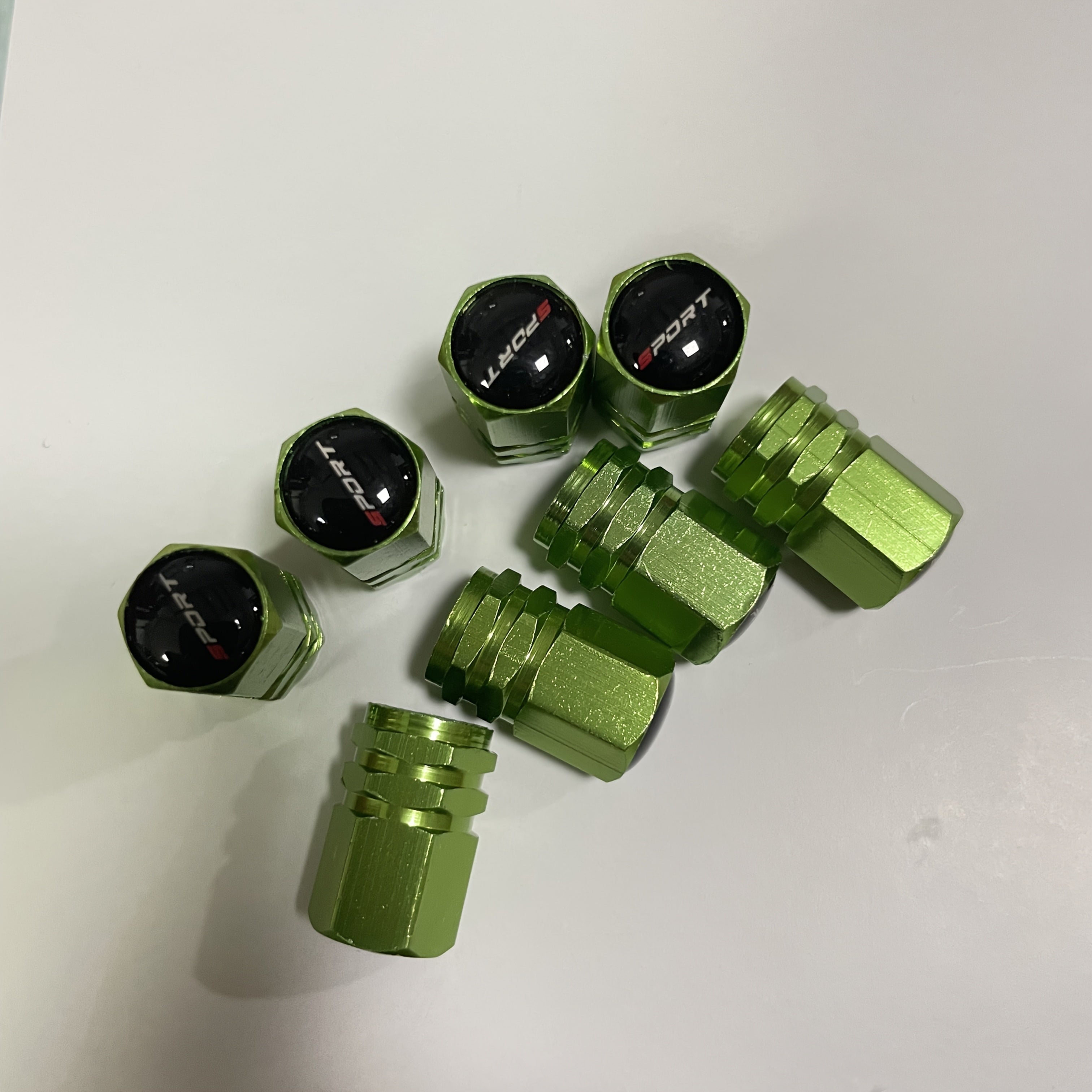 Aluminum Valve Caps Set for Cars and Motorcycles, Sport Pattern, 4/8/12 Pieces