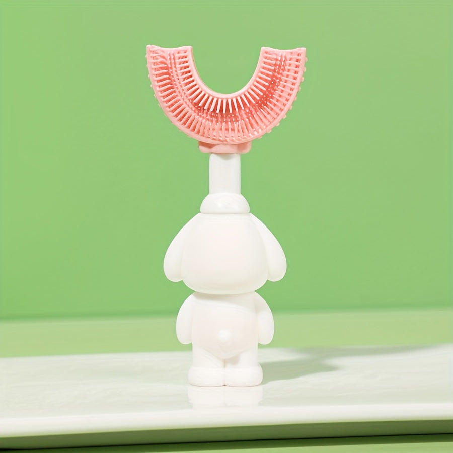 Kids Silicone U-Shaped Toothbrush for Children 3+ Durable Cartoon Dog Design