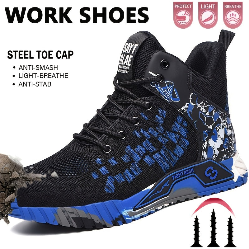 Women's Steel Toe Safety Work Shoes Slip-Resistant Black Construction Footwear