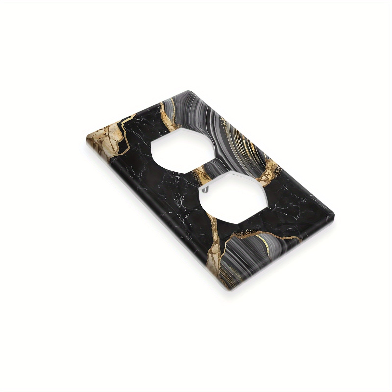 Black and Gold Marble Light Switch Cover Decorative Faceplate for Home Bathroom Dimmer Outlets