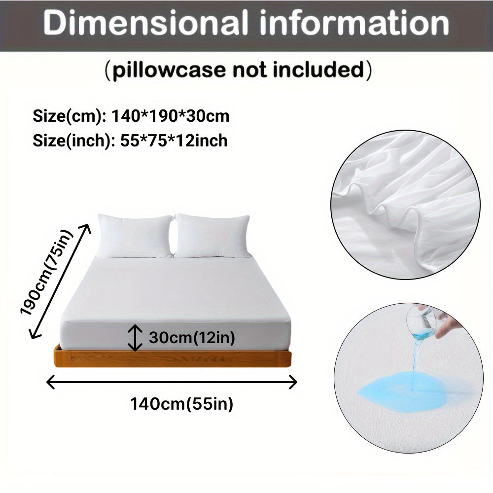 Микрофибровая защитная накладка на матрас водонепроницаемая дышащая с натяжной простыней, глубокие карманы, легкий уход