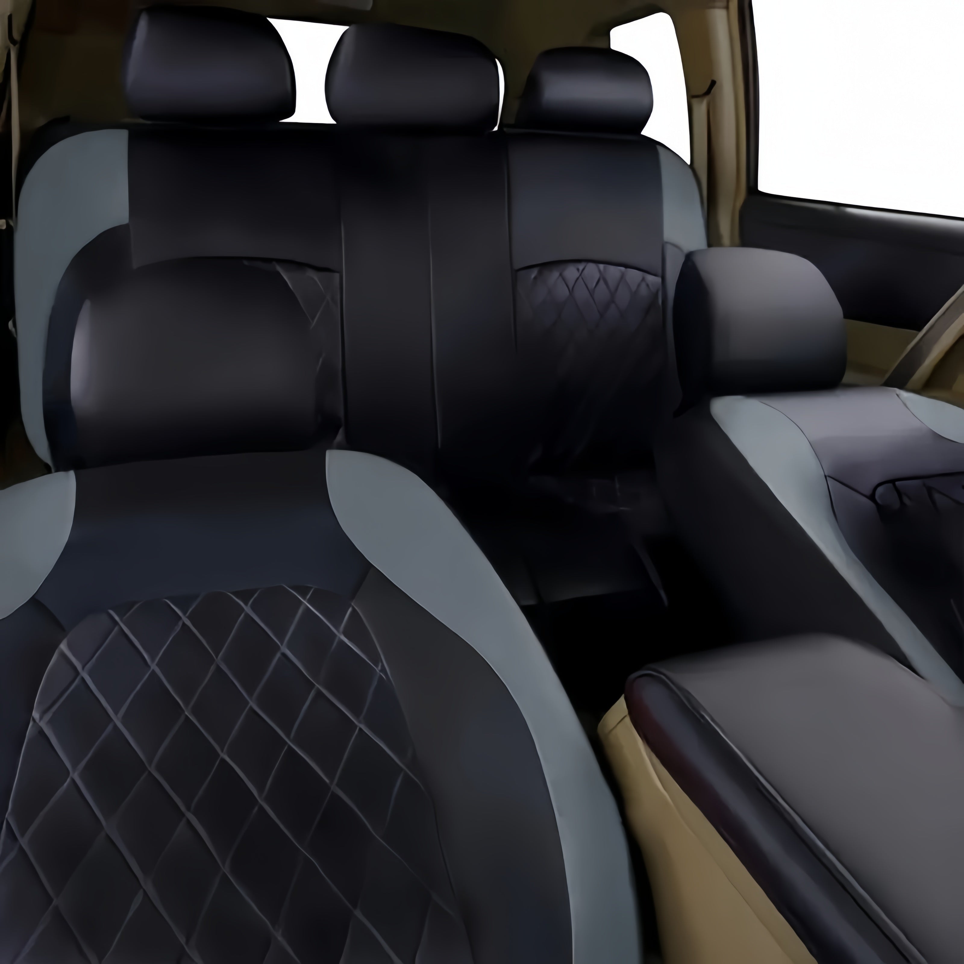 Universal Fit 5-Seater Faux Leather Car Seat Covers Breathable Airbag Compatible