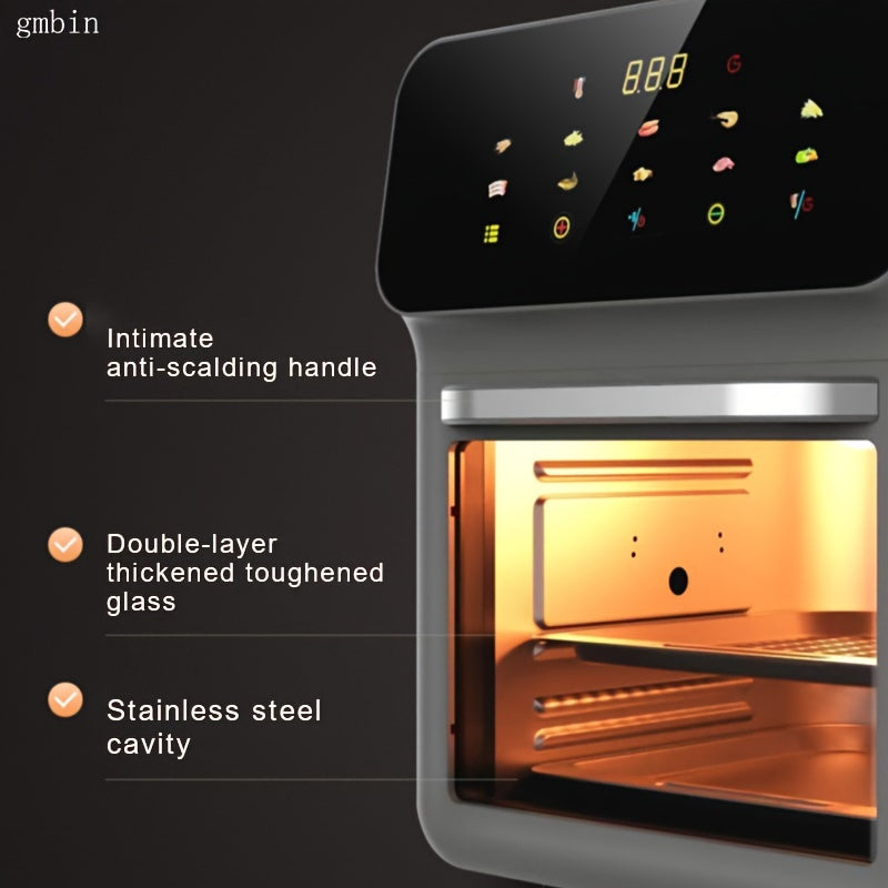 Электрическая духовка-фритюрница с воздушным нагревом 9л 1350Вт с прозрачным окном для приготовления и материалом ABS