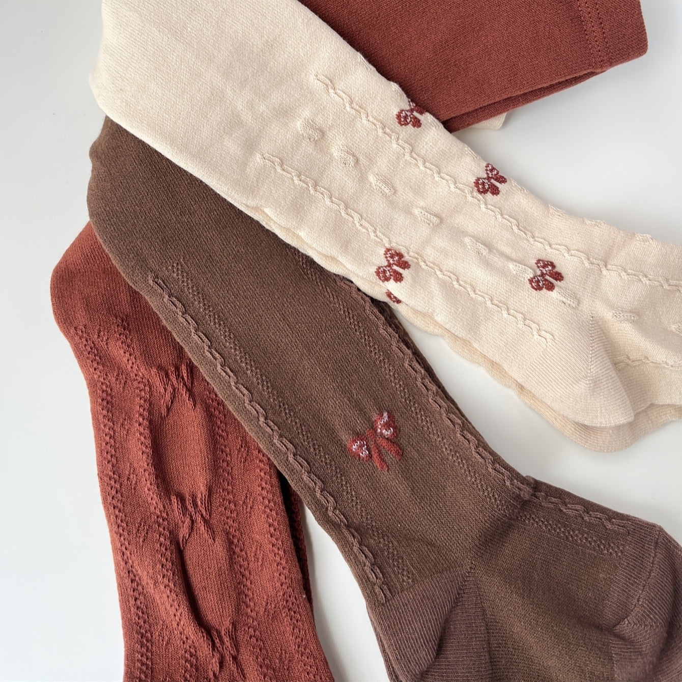 Girls' 3-Pack Bow-Knot Pattern Tights Polyester Knit All-Season