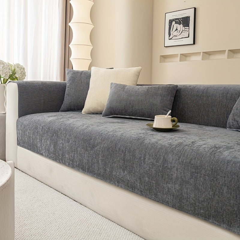Chenille Sofa Cover for Armchairs and 4-Seater Sofas Pet-Friendly Non-Slip Machine Washable