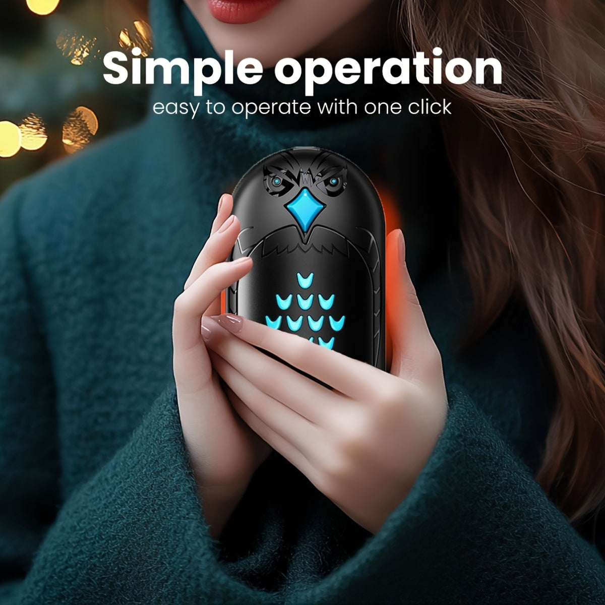 Rechargeable Hand Warmer Portable Pocket Heater Dual-Sided Warmth for Winter Outdoor Camping