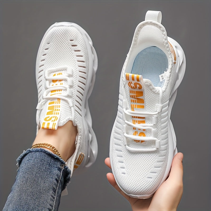 Zapatillas de malla para niños con soporte de arco, suela ligera de EVA, rosa con rayas blancas, para niños y niñas