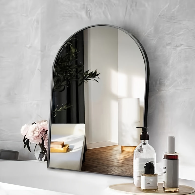 Arch-Shaped Wall-Mounted Makeup Mirror with Aluminum Frame Shatterproof