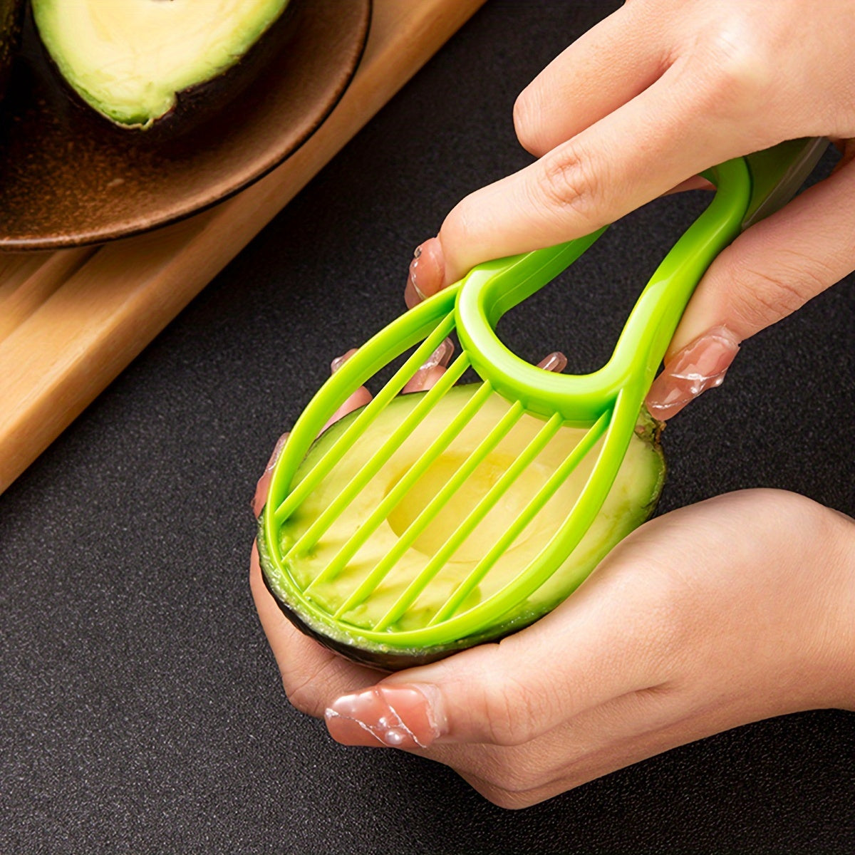 2-In-1 Avocado Slicer and Pitter Kitchen Gadget Durable Polypropylene