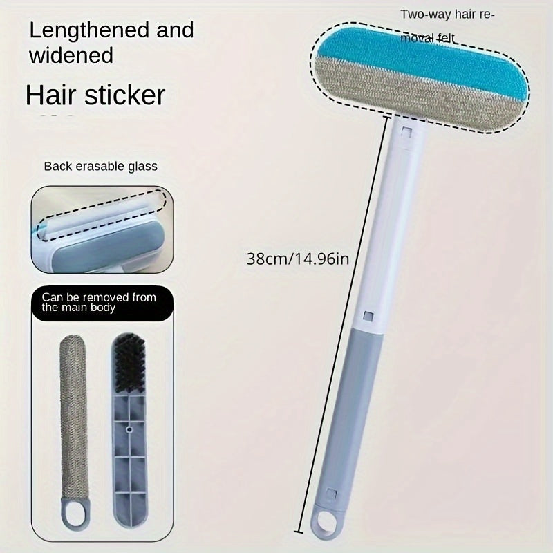 Nylon Long-Handle Pet Hair Remover Brush for Dogs Grooming and Cleaning