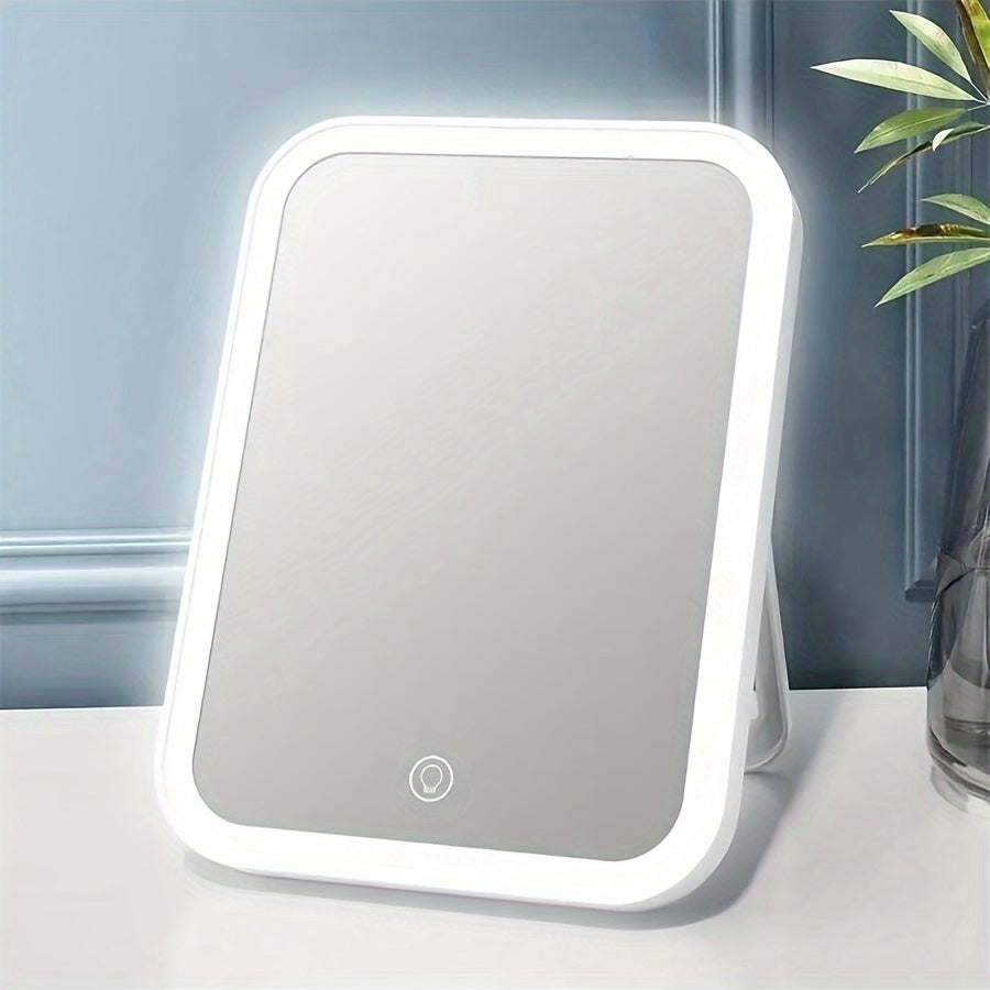 Portativ LED makiyaj oynasi, sozlanadigan sensorli ekran, USB orqali zaryadlanadigan batareya, ko'zga tashlanmaydigan yoritish va yorqinlikni boshqarish. Sayohat, hammom, yotoqxona va yotoq xonasi bezatish uchun mukammal. Ideal