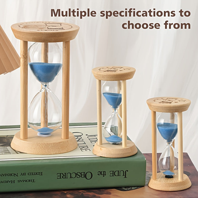 Wooden Sand Timer 1 Minute Glow-in-the-Dark Hourglass 9.4cm Home Decor