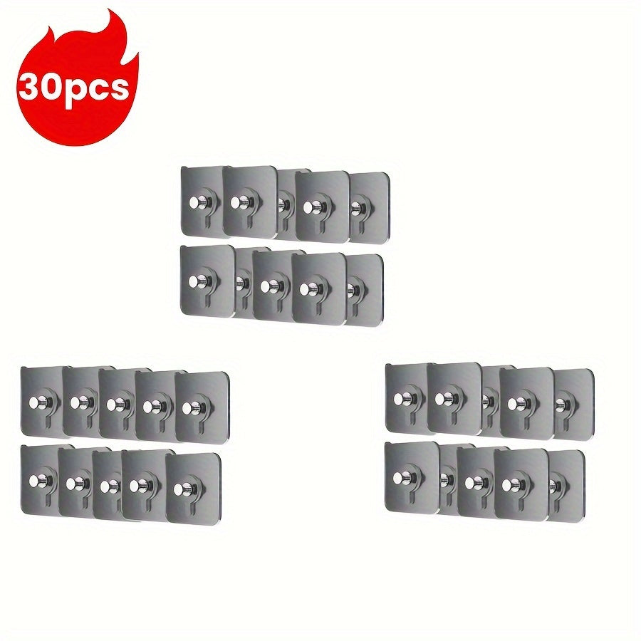 Self-Adhesive Plastic Hooks for Photos Posters No-Trace Wall Mounts Set of 10 20 30