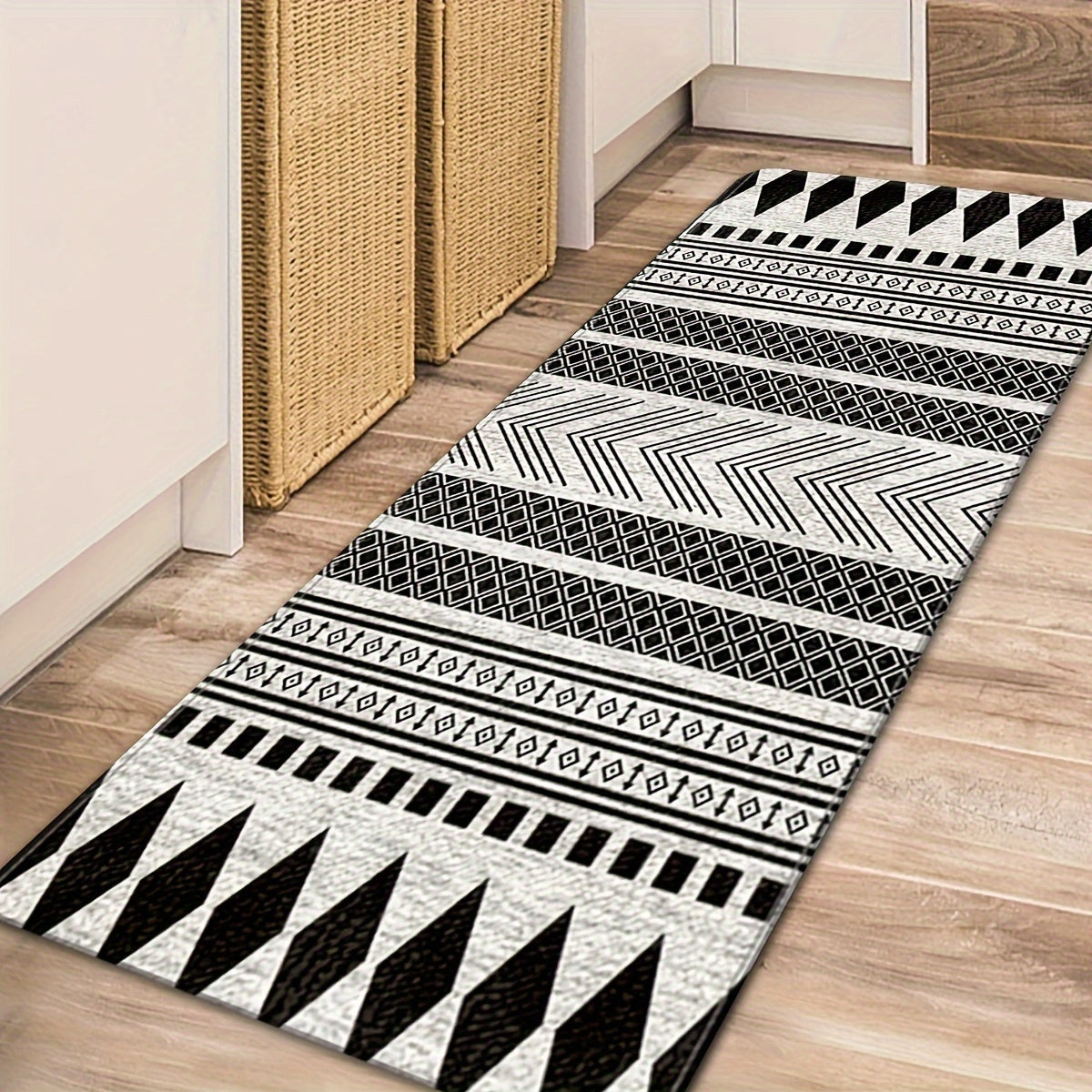 Non-Slip Moroccan Area Rug, Soft Braided Design, Machine Washable for Living Room and Kitchen