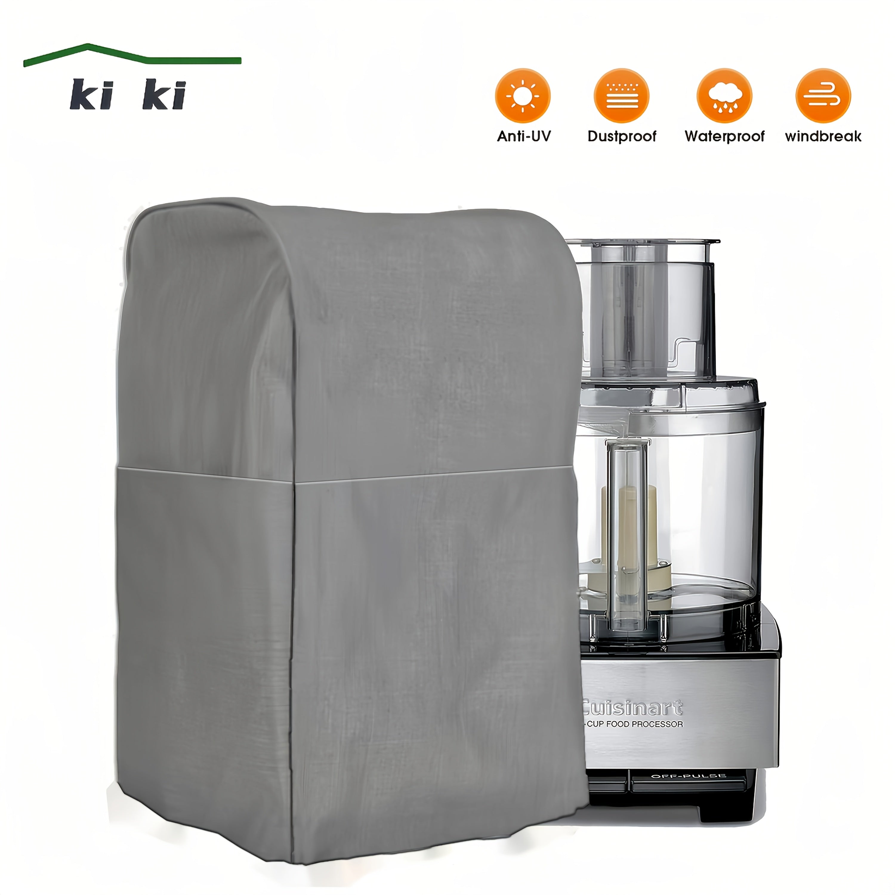 Kuchli kulrang sharbat chiqaruvchi va oziq-ovqat protsessori uchun mustahkam Oksford mato qopqog'i - 11-14 stakan modellari uchun mos, changdan va suvdan himoyalovchi, qulay kirish cho'ntaklari bilan, oshxona blenderini himoya qiladi.