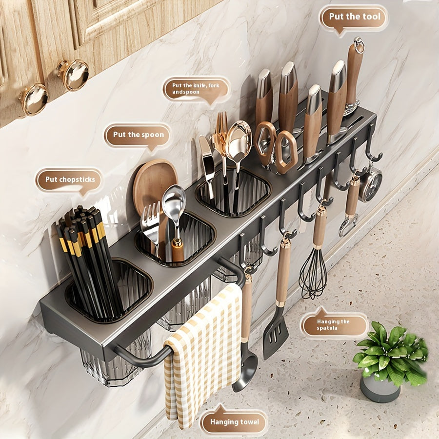 Organizador de almacenamiento para herramientas de cocina, soporte de pared para utensilios y cuchillos
