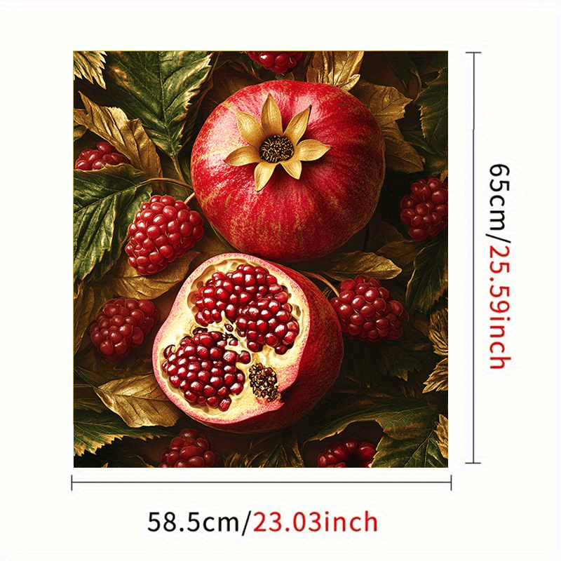 Anor mevali magnet stiker, suv o'tkazmaydigan PVC, oshxona texnikasi, muzlatgich, kir yuvish mashinasi, pech, 58x65 sm