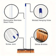 18-Inch Wide Angle Push Broom with Adjustable Handle for Multi-Surface Cleaning