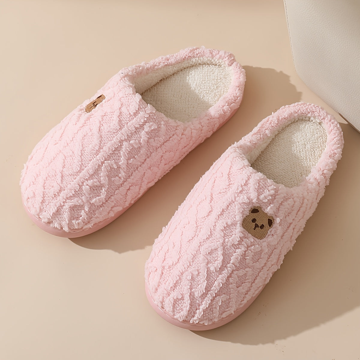 Women's Cozy Fleece Bear Slippers for Home Warmth